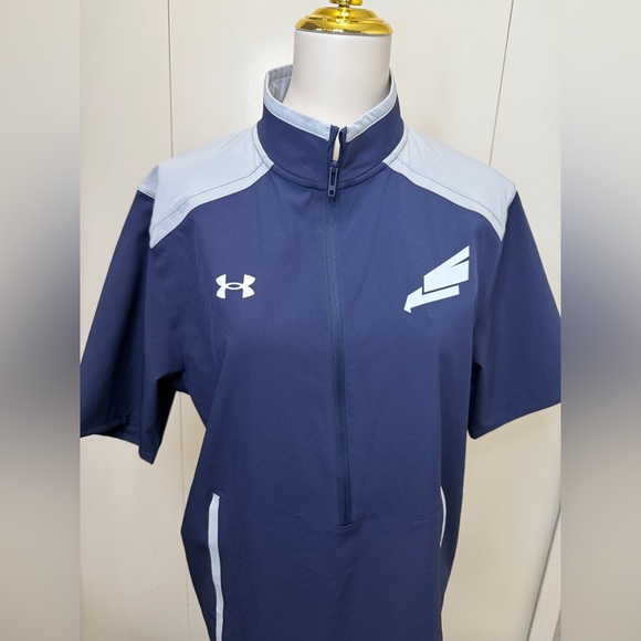 Under Armour Navy and Gray Quarter-Zip Shirt - Picture 2 of 10